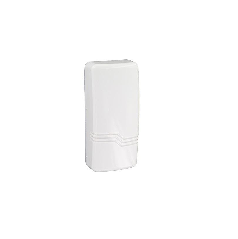 Senzor de soc wireless HoneyWell SHK8M, comunicare bi-directionala, inchis in carcasa de culoare alba.
