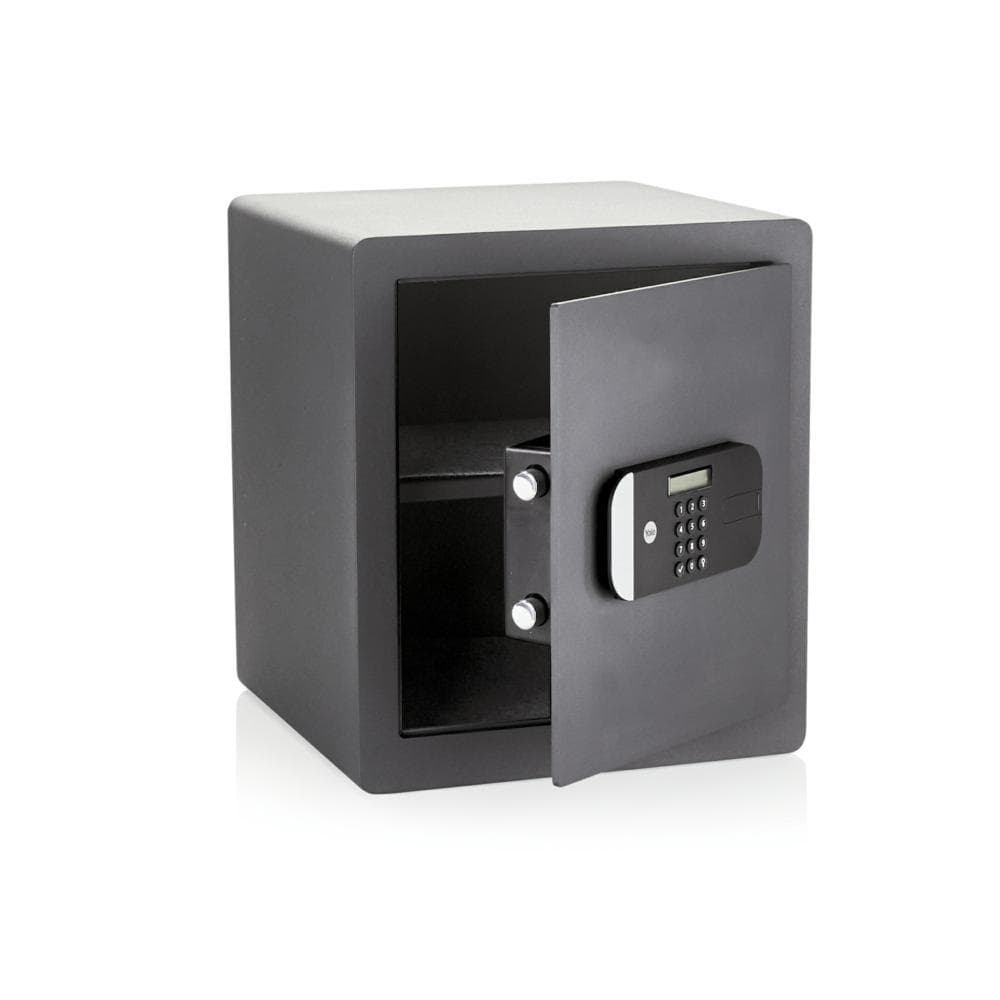Seif de maxima securitate Yale, 400x350x340 mm, YSEM/400/EG1; Caracteristici: Ușa tăiată cu laser-întărită cu placă armată anti- forare; Mecanism deschidere ușă automat; Încuietoare motorizată cu nivel de securitate ridicat; Blocare timp de 1min în cazul introducerii unui cod greșit de 3 ori
