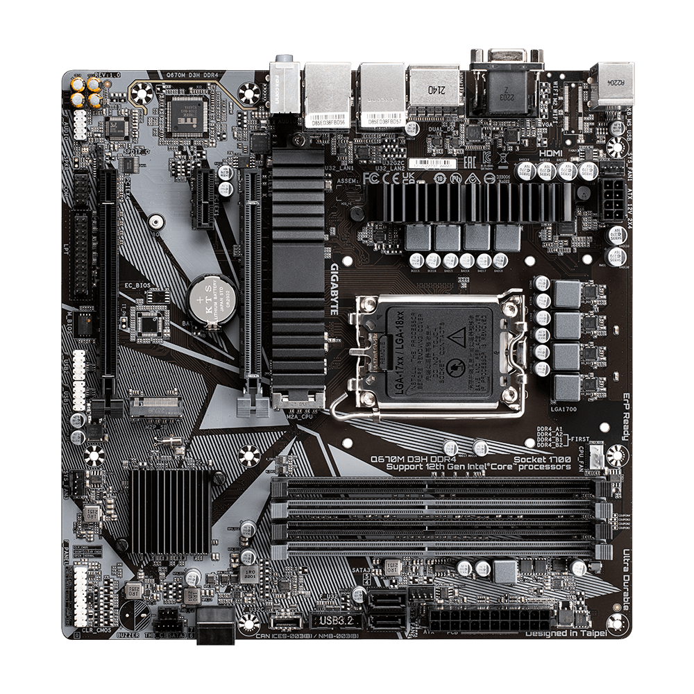 Placa de baza Gigabyte Q670M D3H, Socket 1700, DDR4, Micro-ATX — miniatură