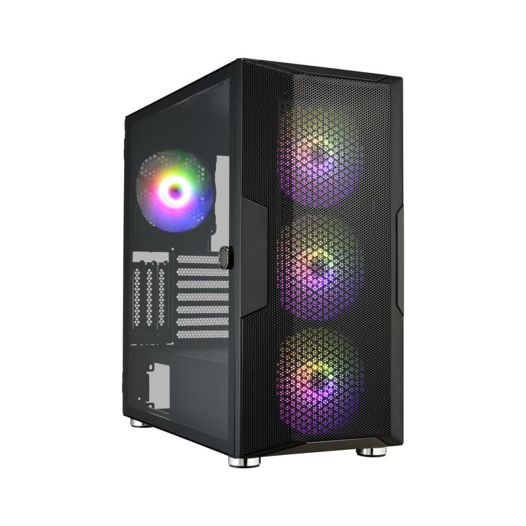 Carcasa FORTRON CUT592, RGB, Full Tower, Black