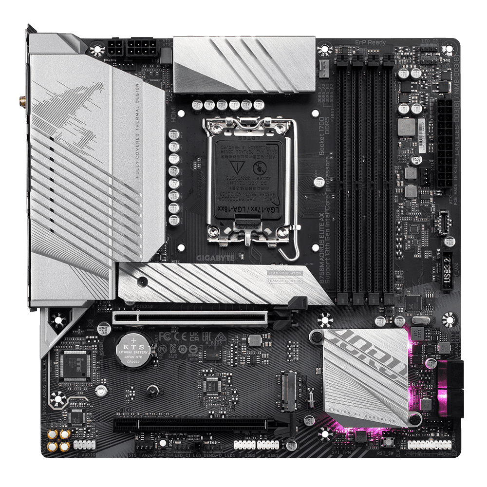 Placa de baza Gigabyte B760M AORUS ELITE AX, Socket 1700, DDR5, Micro-ATX — miniatură
