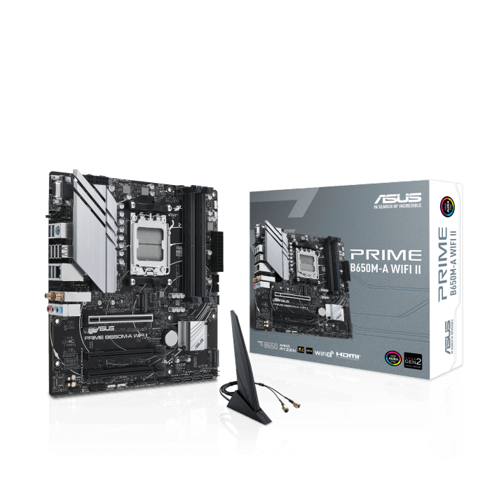 Placa de baza ASUS PRIME B650M-A WIFI II, Socket AM5, DDR5, Micro-ATX