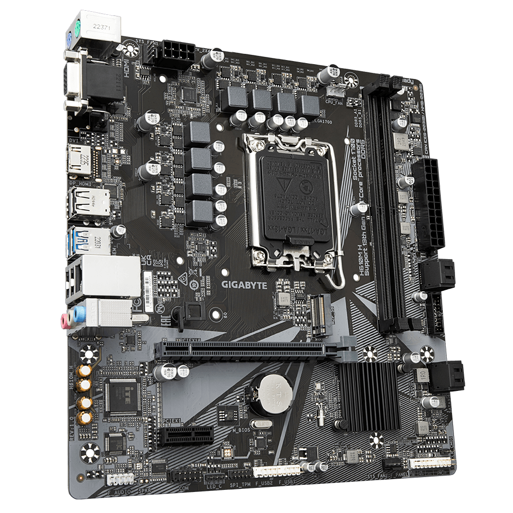 Placa de baza Gigabyte H610M H, LGA 1700, DDR5, Micro-ATX — miniatură