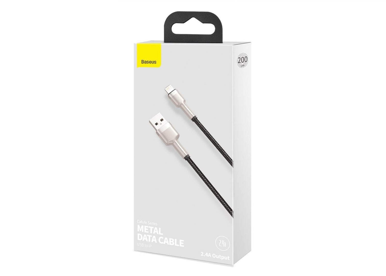 CABLU alimentare si date Baseus Cafule Metal, Fast Charging Data Cable pt. smartphone, USB la Lightning Iphone 2.4A, 2m, negru — miniatură
