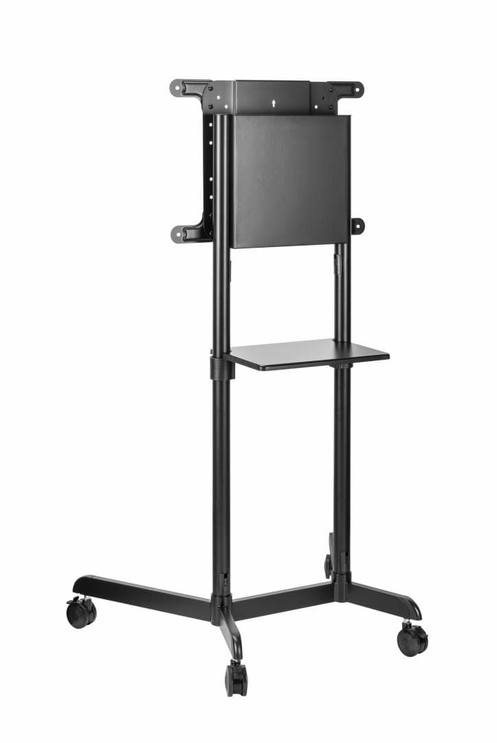 Stand TV mobil Serioux TV11-46TW, parti metalice: Cadru principal vertical, Brațele de prindere VESA, Placa de montaj TV, baza, fixarea se face cu ajutorul accesoriile incluse; dimensiuni: 920x702x1595mm, compatibilitate dimensiune ecran: 37"-70", compatibil VESA: 200x200, 400x200, 300x300 — miniatură