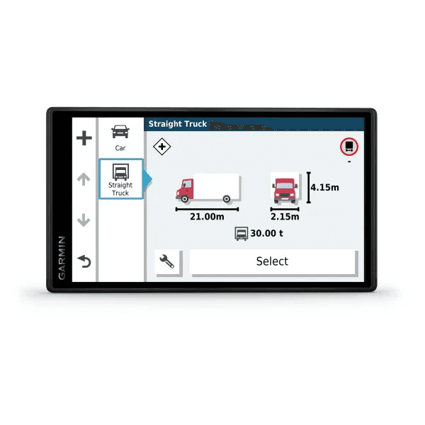 GPS Garmin dēzl LGV500, diagonală 5.5", rezolutie afisaj 1280 x 720 pixeli, Ecran multitactil de 5,5 inci, sticlă, ecran color HD TFT cu lumină de fundal albă, autonomie baterie până la 60 minute, baterie litiu-ion reîncărcabilă, negru — miniatură