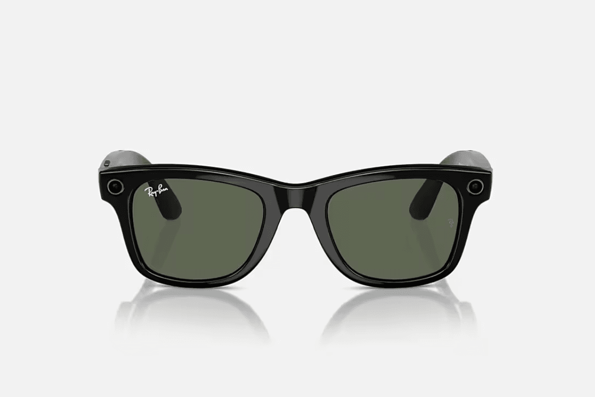 RayBan Meta Wayfarer Shiny BLACK/GREEN — miniatură