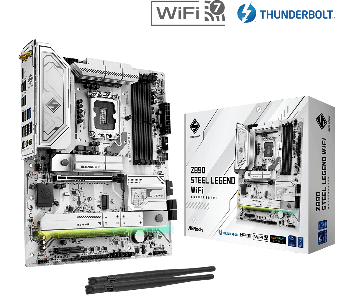 Placa de baza ASRock Z890 Steel Legend WiFi, Socket 1851, DDR5, ATX
