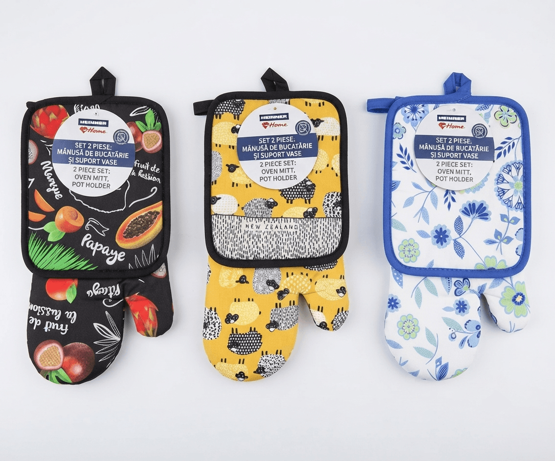 Set 2 piese:manusa de bucatarie, suport pentru vase