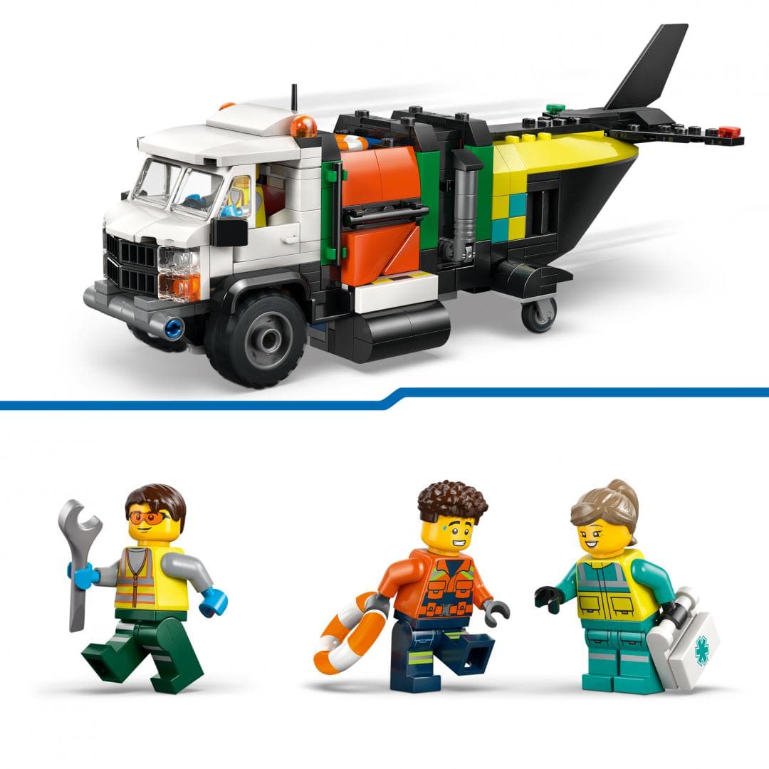AVION,AUTOSPECIALA DE SERVICE SI AEROGLISOR IN VERSIUNI ADAPTATE LEGO60505 — miniatură