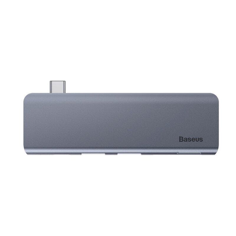 Docking station BASEUS CAHUB-K0G, USB Type-C, 60W, Gri — miniatură