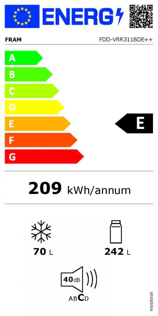 FRIGIDER CU DOUA USI FRAM FDD-VRR311BDE++ — miniatură