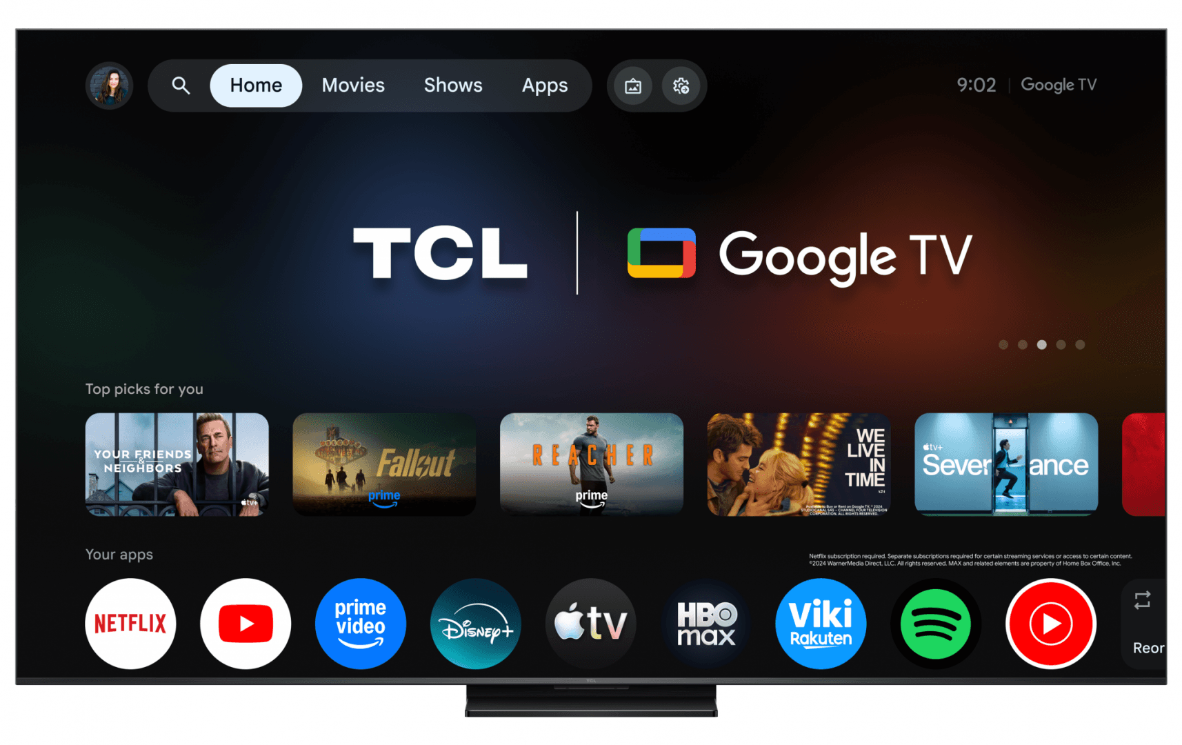 Televizor TCL SQD-MiniLED 75MSQLED80L, 189 cm, Smart Google TV, 4K, Onkyo (Model 2026) — miniatură