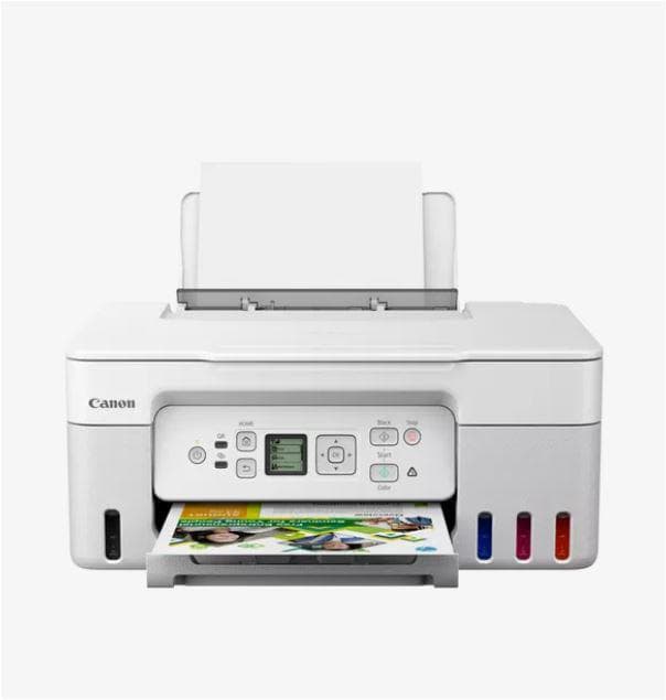 "Multifunctional inkjet color CISS Canon PIXMA G3470 White, dimensiune A4(Printare, Copiere, Scanare), viteza imprimare 11ipm alb-negru, 6ipm color,rezolutie printare 4800x1200 dpi, imprimare fara margini, alimentarehartie 100 coli, scanner CIS rezolutie 600x1200 dpi, copiere multipla 99copii — miniatură
