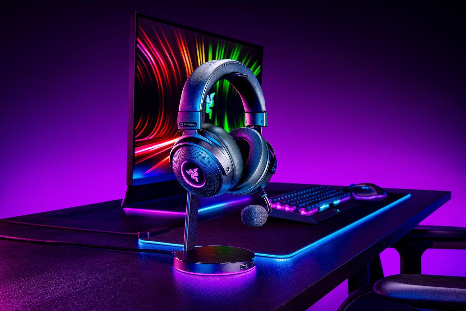 Casti Gaming Head-band Razer Kraken V3 Pro, Wireless/Wired, Negru — miniatură