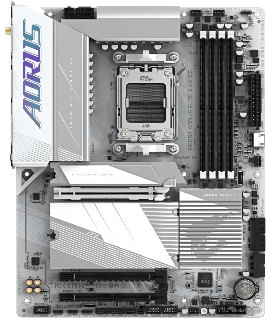 Placa de baza Gigabyte B650E AORUS ELITE X AX ICE, Socket AM5, DDR5, ATX — miniatură