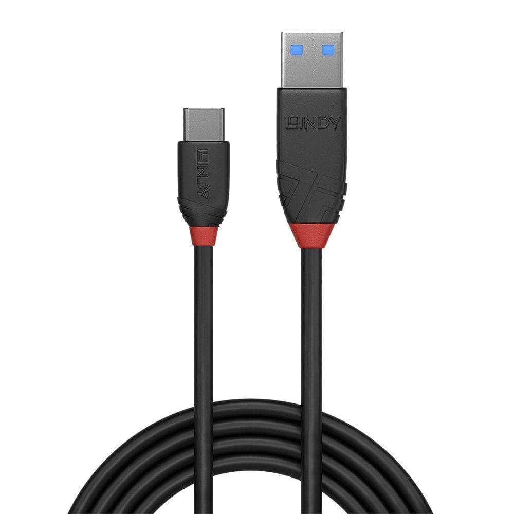Cablu Lindy LY-36915, USB 3.2 Type A to Type C, 0.5m, Black Line — miniatură