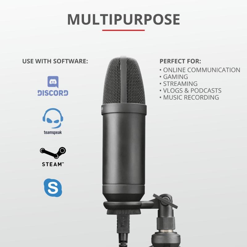 Microfon Trust GXT 252+ Emita Plus, tip Cardioid, USB, Noise Reduction — miniatură