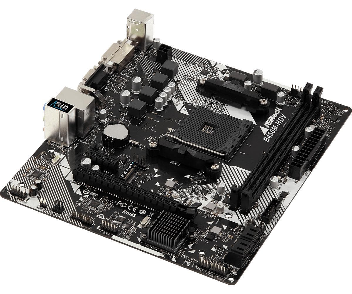 Placa de baza ASRock B450M-HDV R4.0, Socket AM4, DDR4, Micro-ATX — miniatură
