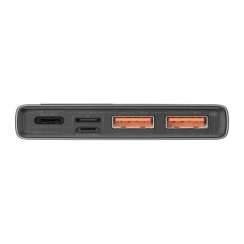 Baterie externa Baseus Adaman Metal, 10000mAh, PD 3.0 + QC 3.0 22.5W, 2 x USB; 1 x USB Type-C, digital display pt. status baterie, total 3A, negru — miniatură