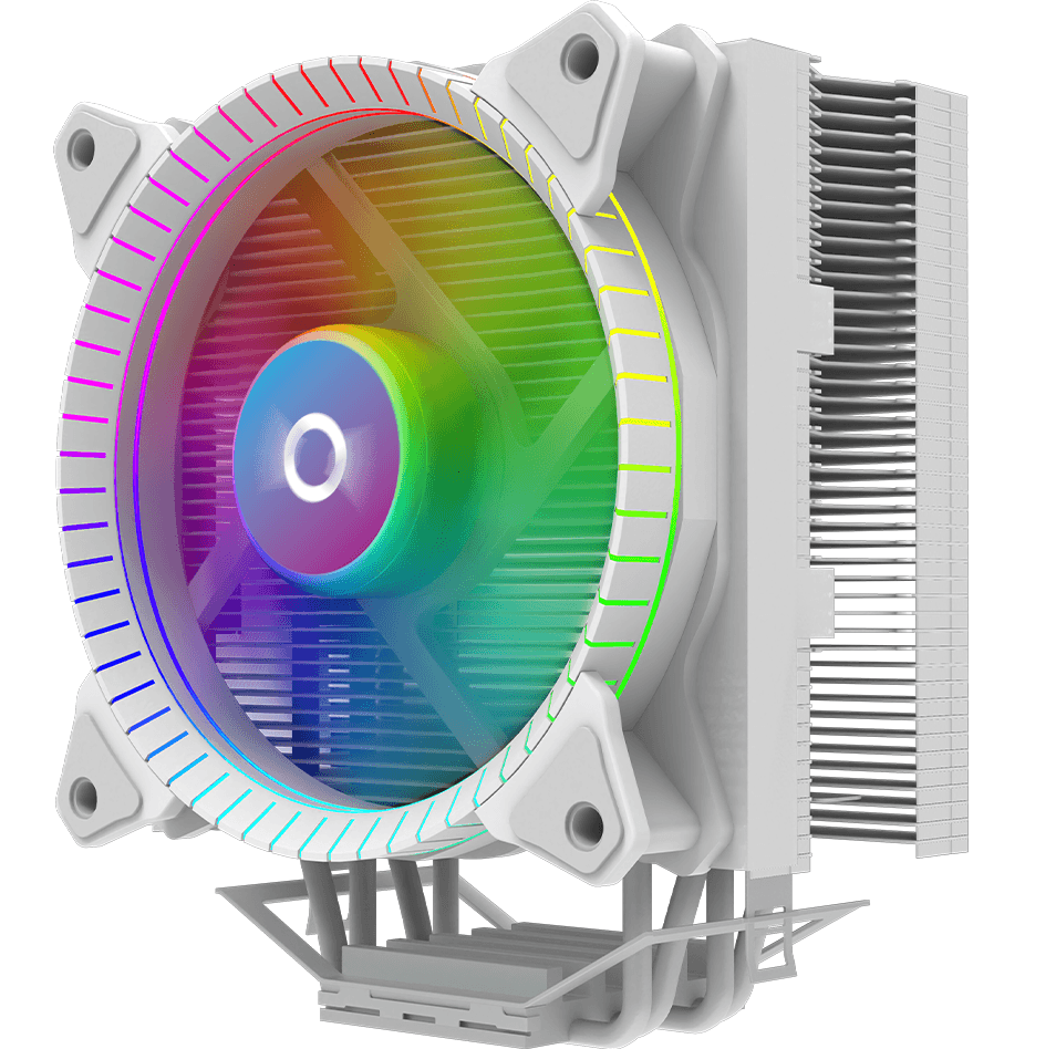 Cooler Procesor AQIRYS URANUS LS ARGB ALB, Aer, 12 cm, aRGB