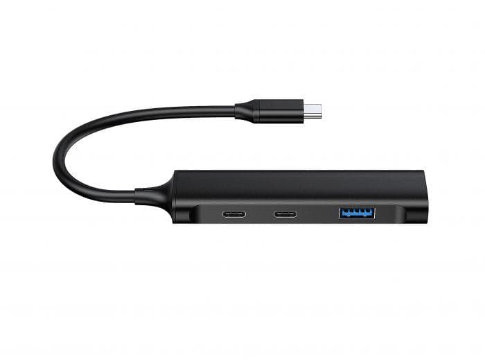 Hub USB Conceptronic HUBBIES, USB-C, 4 porturi, Negru — miniatură