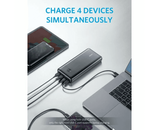 Baterie externa Anker 25600mAh, 87W, 2 x USB; 2 x USB Type-C, negru — miniatură