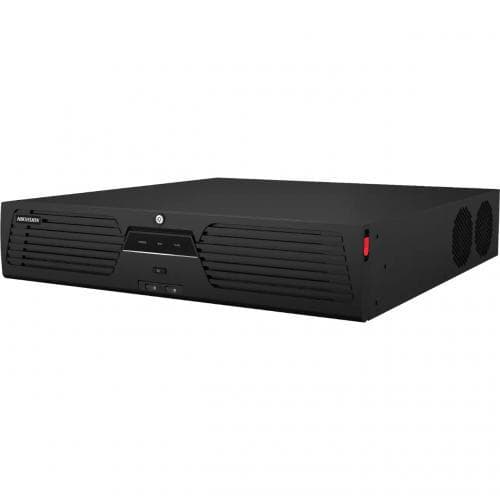 Hikvision 8K NVR DS-9632NI-M8 32-ch IP camera inputs, 2-ch@32 MP/2-ch@ 24 MP/4-ch@12 MP/8-ch@8 MP/16-ch@4 MP/32-ch@1080p decoding capacity, Up to 320 Mbps incoming bandwidth and 400 Mbps outgoing bandwidth,2 HDMI (different source) and 2 VGA (different source) interfaces, 8K or dual 4K video
