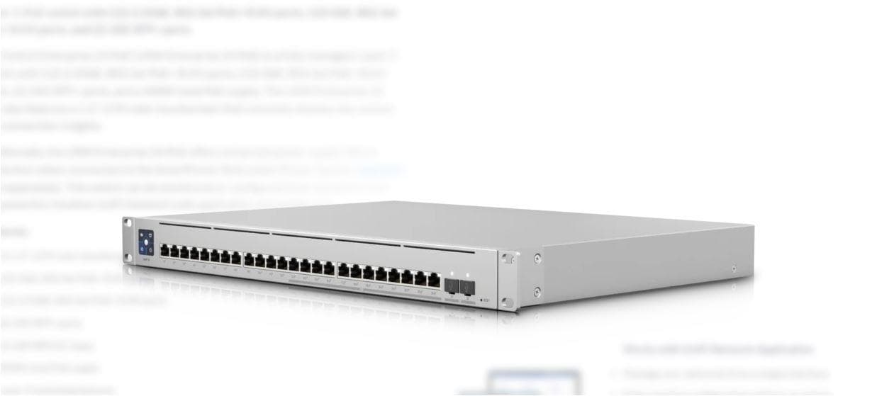 Switch Ubiquiti UniFi USW-ENTERPRISE-24-POE, 24 port, 100/1000/2500 Mbps — miniatură