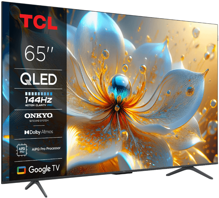 Televizor TCL QLED 65T8C, 164 cm, Smart Google TV, 4K Ultra HD, 144Hz, Onkyo — miniatură