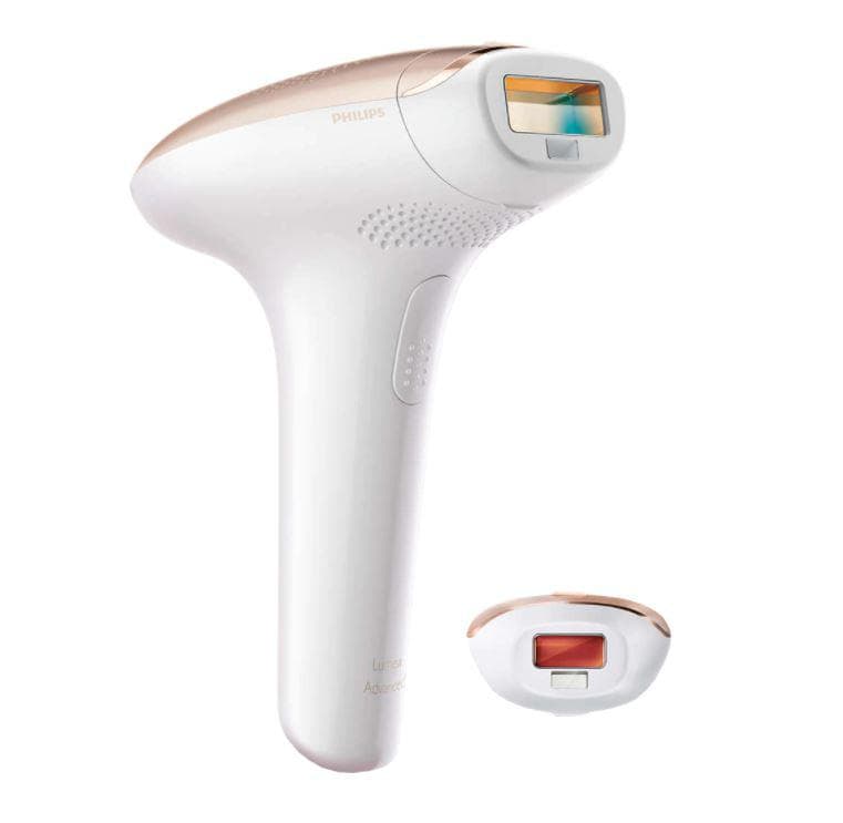 Epilator IPL Philips Lumea SC1997/00, 250.000 impulsuri, senzor piele, accesoriu corp si fata, utilizare cu fir, husa, Roz/Alb