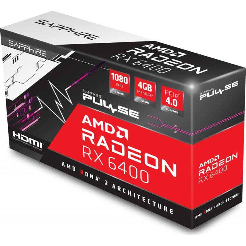 Placa video Sapphire Radeon RX 6400, 4GB GDDR6, PCI Express 4.0, 64-bit — miniatură