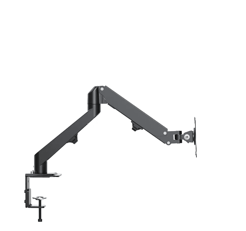 Brat de birou pentru monitor Neomounts, poate sustine un monitor cu diagonala display 17-27", suporta pana la 7kg, full motion, +90°, -45° inclinatie, +90°, -90° swivel, +180°, -180° rotatie, VESA min 75x75, VESA max 100x100,reglabil pe inaltime: 15.2-40.2 cm, negru. — miniatură