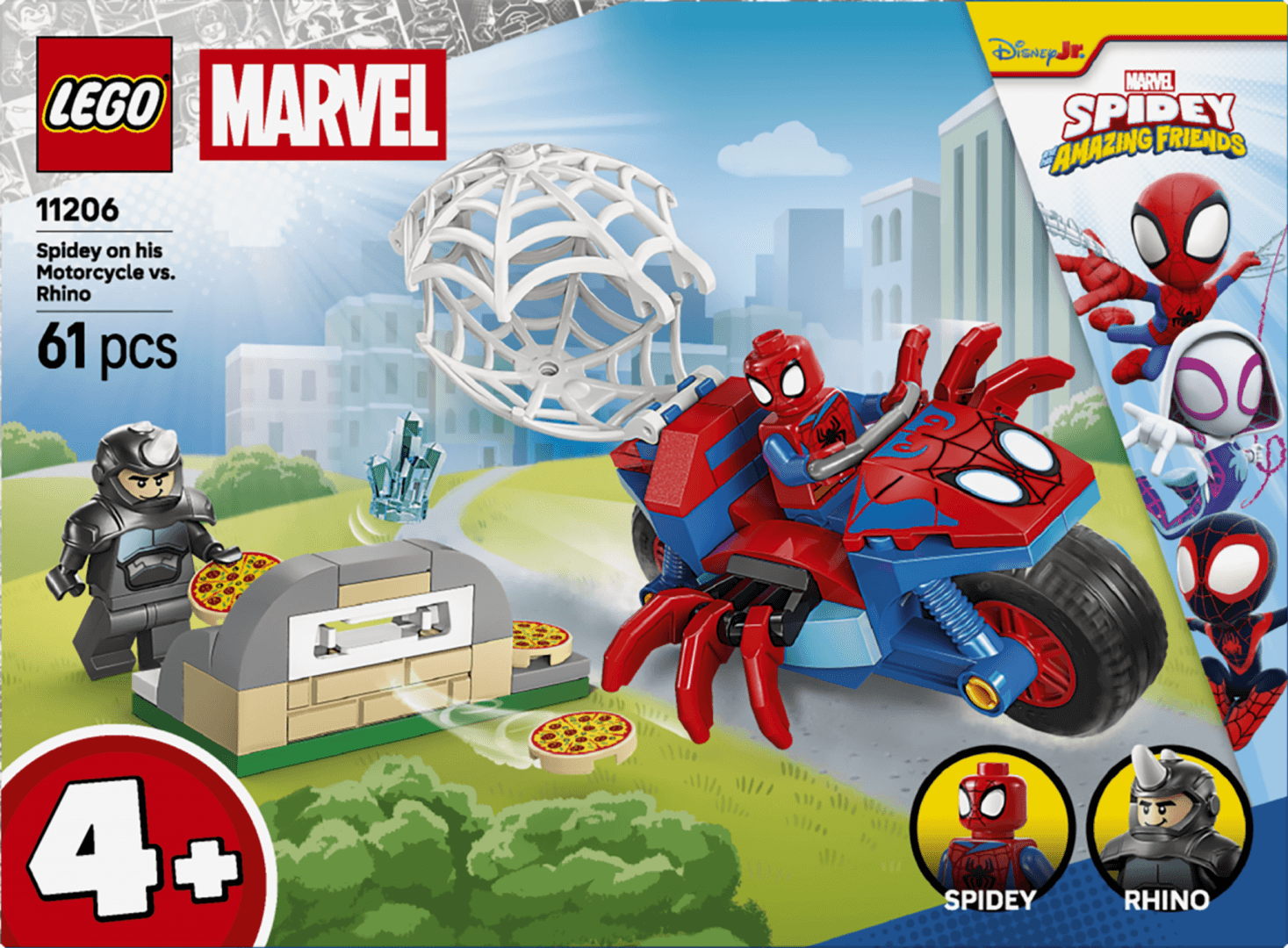 SPIDEY PE MOTOCICLETA VS RHINO LEGO11206 — miniatură