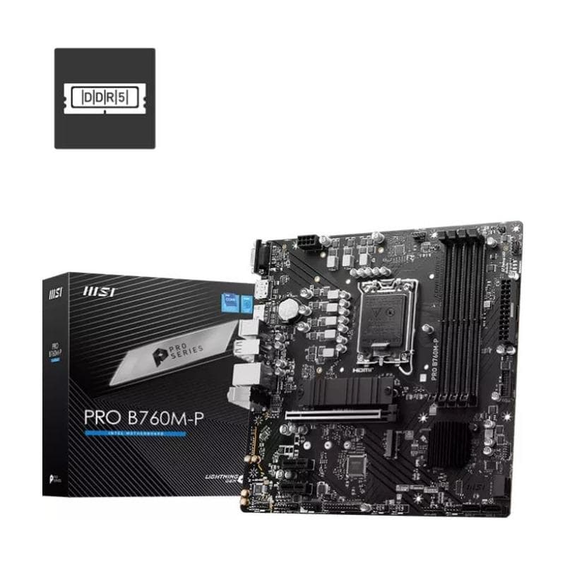 Placa de baza MSI PRO B760M-P, LGA 1700, DDR5, Micro-ATX
