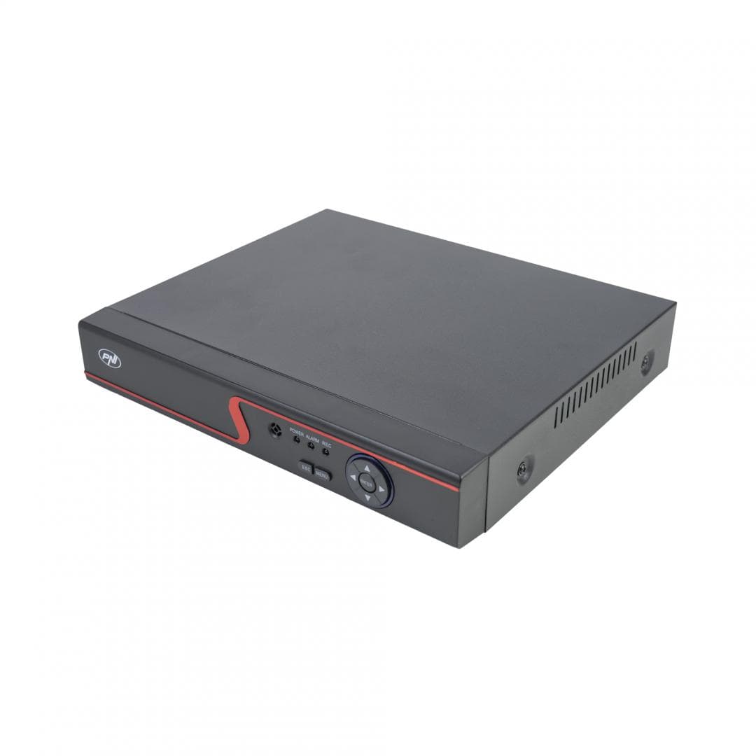 DVR / NVR PNI House H814 - 16 canale IP full HD 1080P sau 4 canale analogice 5MP, Numar canale video: 4 canale, Compresie video: H.265, rEZOLUTIE: Analog: 4 x 5MP IP: 16 x 1080P / 8 x 5MP Hibrid: 4 x 5MP + 2 x IP 1080P, IESIRE: 1080P(VGA) / 1080P(HDMI), sTOCARE: maxim 1 x 14 TB HDD (nu este inclus) — miniatură