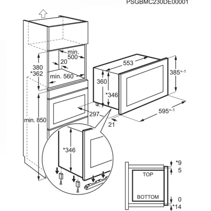 CUPTOR CU MICROUNDE AEG OS5GM251EB — miniatură
