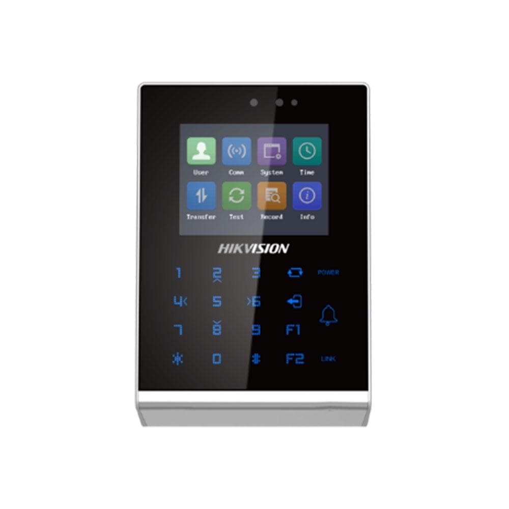 Cititor control access stand-alone Hikvision Pro Series DS-K1T105AM, capacitate carduri Mifare: 100000, capacitate evenimente: 300000, distanta citire card: 0 la 5 cm, suporta RS-485 and Wiegand (26/34), ecran LCD 2.8 inch, suporta ISUP protocol, comunicare via wired network (TCP/TP) si Wi-Fi