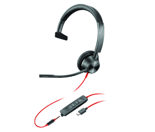 Casti Head-band Poly Blackwire 3315, Wired, Negru