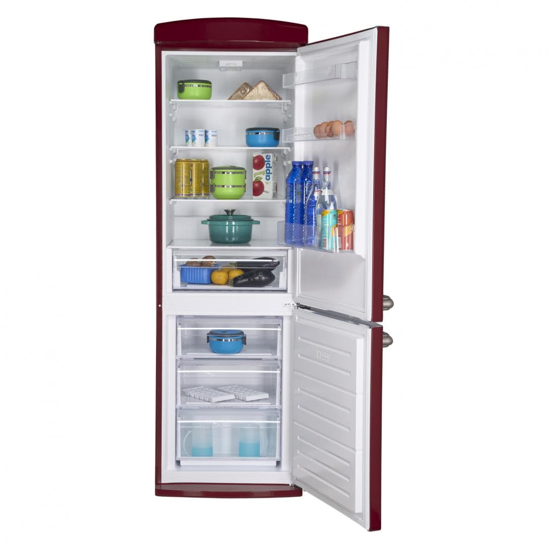 Combina frigorifica FRAM FC-VRR340BDF+, 340 l, Clasa: F, Burgundy — miniatură