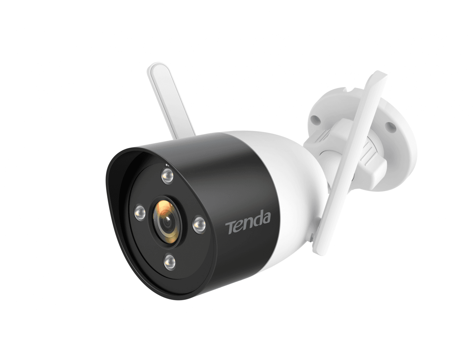 Tenda RT3-WCA Cameră supraveghere Wi-Fi de exterior 1080P, Obiectiv: 4 mm @ F1.6, slot card Micro SD (până la 256 GB), 2 antene externe, Dimensiuni: 72 x 175 mm, Rezolutie: 1920 x 1080, 15fps, H.264, Standarde wireless: IEEE 802.11b/g/n @ 2.4 GHz, 300 Mbps, IR: 30m, Alimentare: CC 12V, 1A, Port