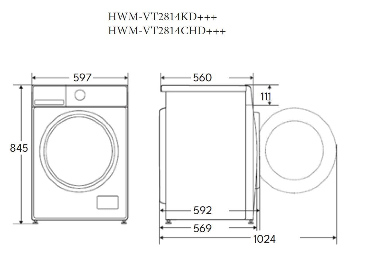 Masina de spalat rufe HEINNER HWM-VT2814KD+++, 8 kg, 1400 rpm, Clasa: D, Alb — miniatură