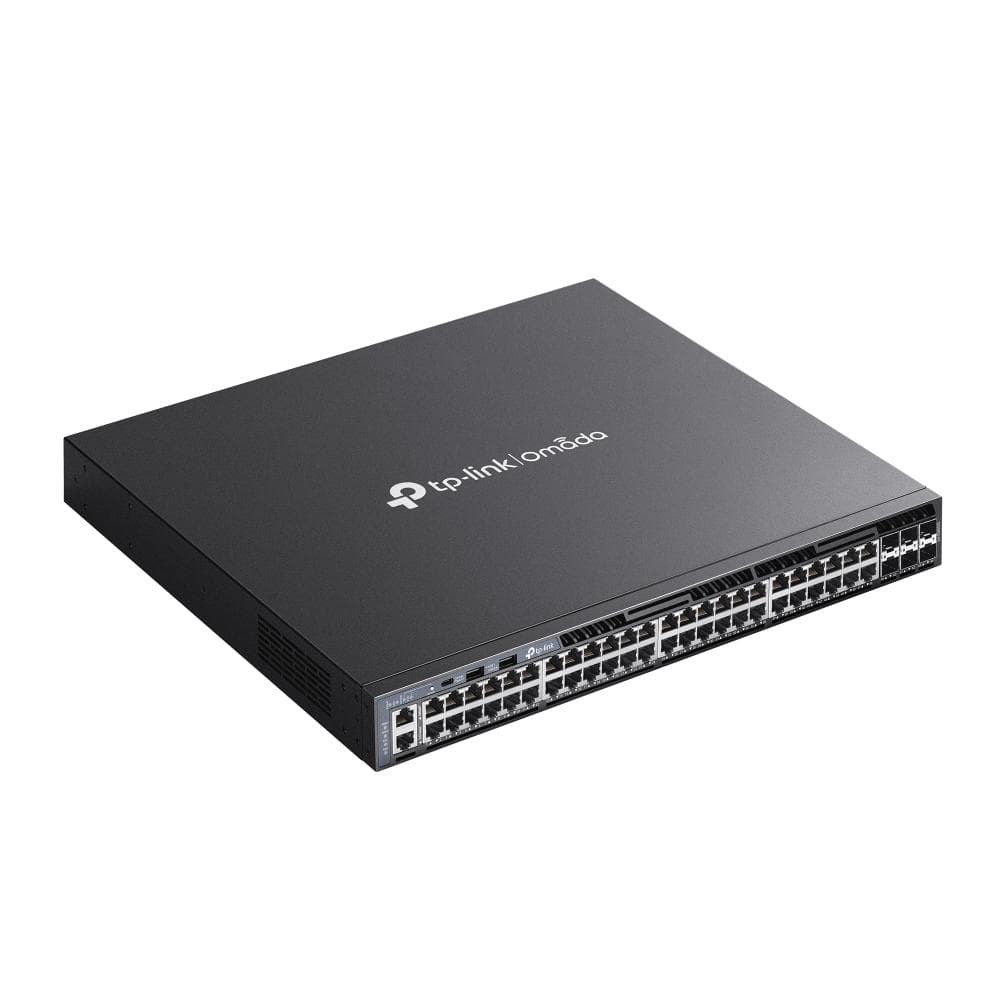 "Omada 48-Port Gigabit Stackable L3 Managed Switch with 6 10GE SFP+ Slots PORT: 48× Gigabit RJ45 Ports, 6× 10G SFP+ Slots, RJ45/Type C USB Console Port, Management Port, 2× USB2.0 Ports SPEC: 1U 19-inch Rack-mountable Steel Case FEATURE: Integration with Omada SDN Controller, Stacking, RIP, OSPF — miniatură