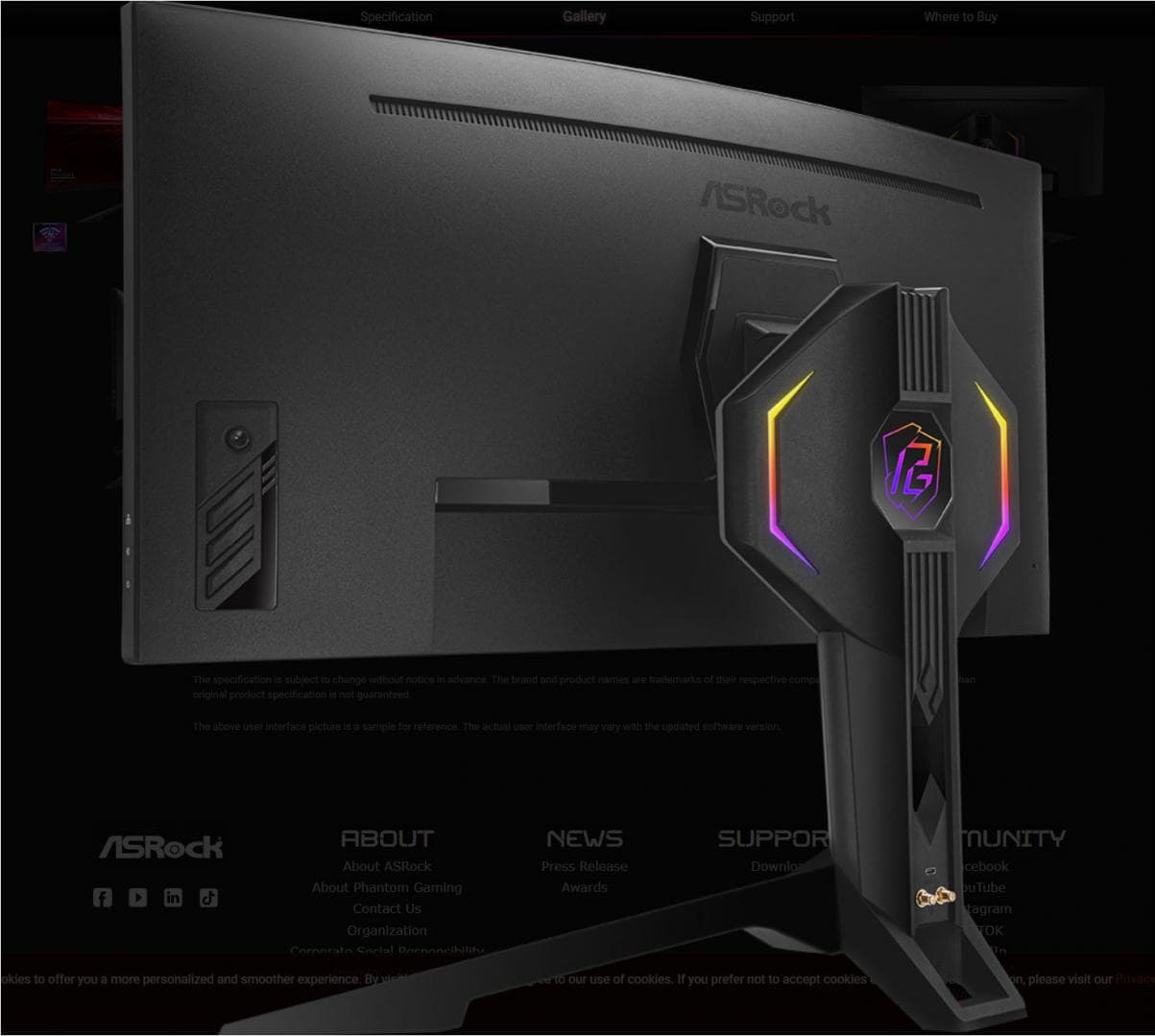 Monitor Commercial ASROCK PG34WQ15R3A, 34", 3440 x 1440 pixeli, Black