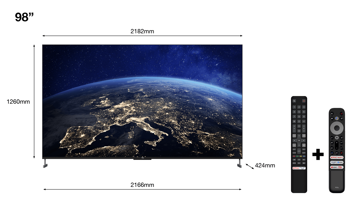Televizor Smart QLED TCL 98C735 2,49 m (98") 4K Ultra HD Wi-Fi Negru — miniatură