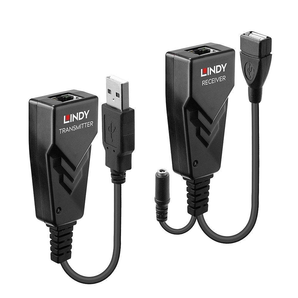 Lindy 100m USB 2.0 Cat.5 Extender Technical details Specifications USB Standard: USB2.0 Supported Bandwidth: 480Mbps Maximum Distance: 100m (328.08ft) Transmission Medium: Cat. 5e UTP network cable Chipset: CH317Q, CH536G Special Features: - Connectors Transmitter Input: USB Type A (Male)