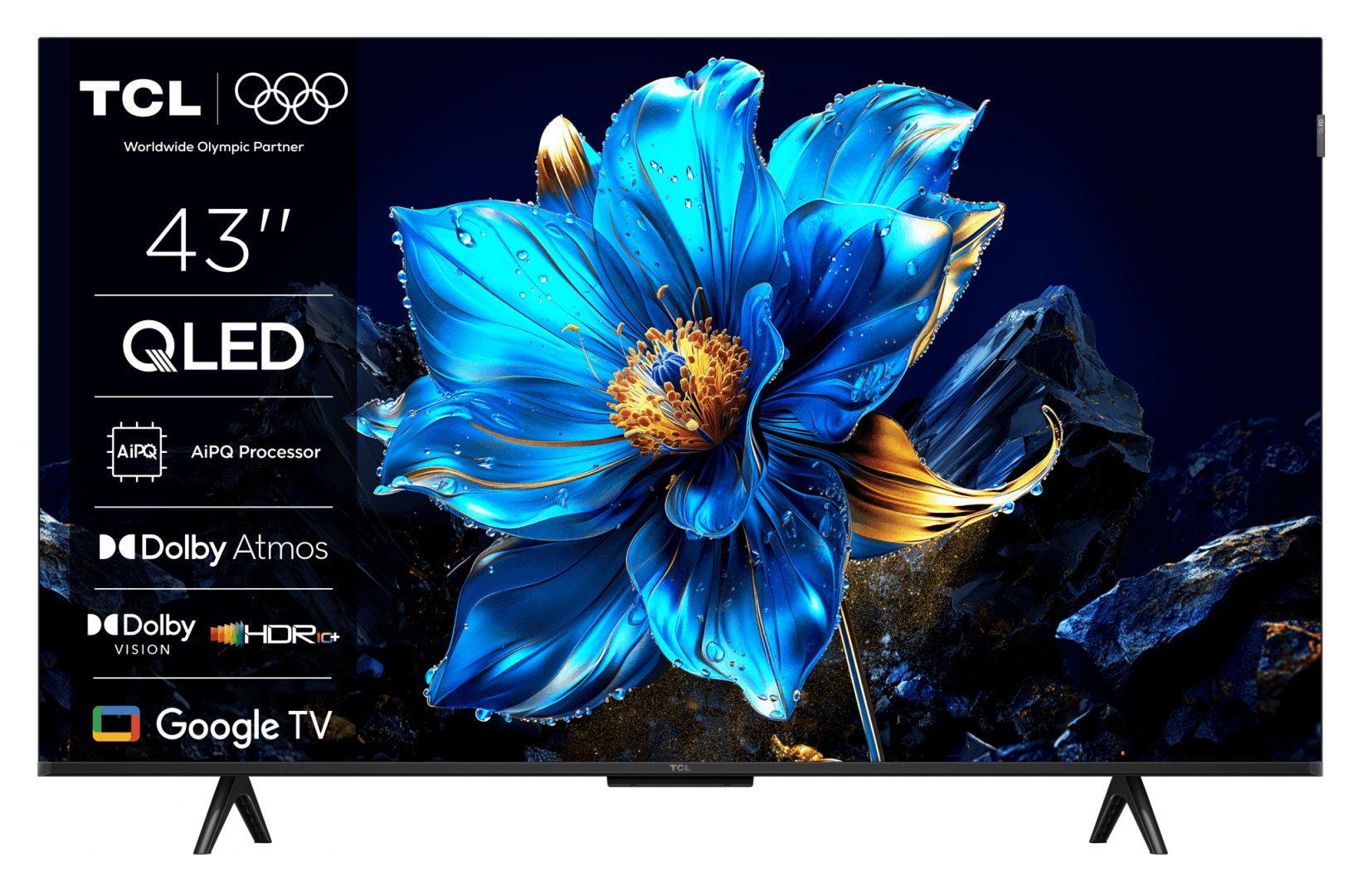 Televizor TCL QLED 43P7K, 108 cm, Smart Google TV, 4K, Clasa F