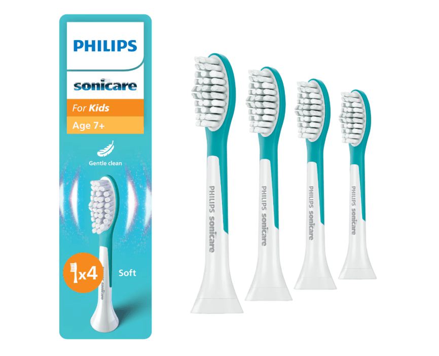 Rezerve PHILIPS Sonicare Kids Standard HX6044/90, Pachet de 4 capete de periere, Standard, Click-on, L x A x I (mm) 60x25.7x230.5