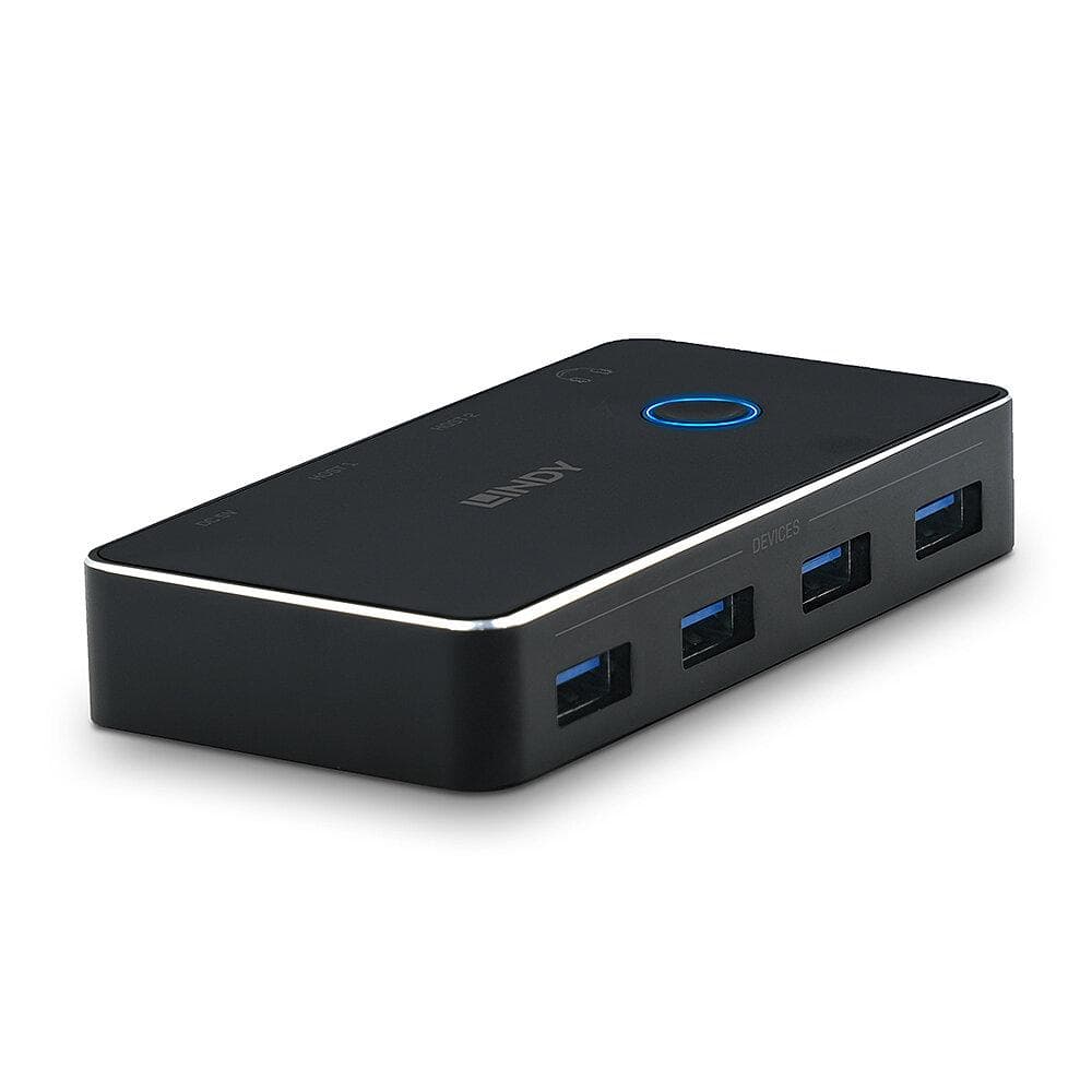 Hub USB Lindy 43387, USB-C, 4 porturi, Negru — miniatură