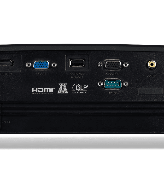 Videoproiector Acer X1123, SVGA 800*600, up to WUXGA 1920* 1200, 4:3/ 16:9, 20.000:1, dimensiune maxima imagine 300'', distanta maxima de proiectie 12m, boxa 3W, lampa 5.000/ 15.000 ore ExtremeEco, 2.4 kg, D- sub, composite video, 2*HDMI, PC audio in/ out, DC Out (5V/1.5A, USB Type A), USB (Mini-B)